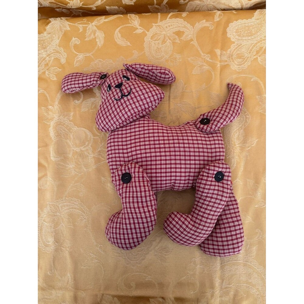Handmade Red Plaid Dog Plushie